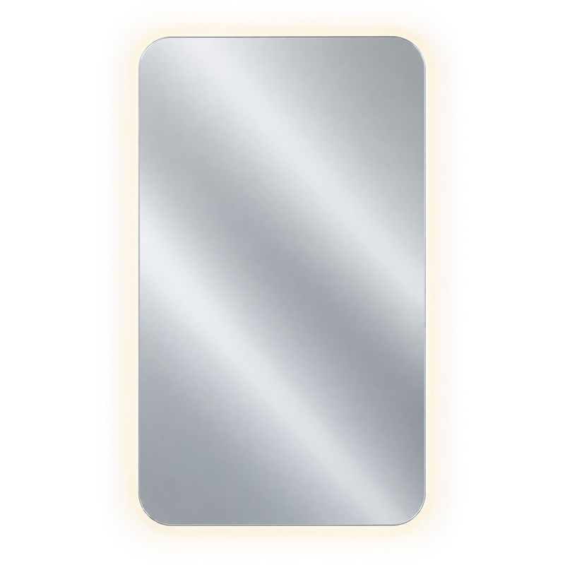 Afina RM-636-P-RA-LED Radiance 24" W x 36" H Frameless Rectangular Polished Radius Edge Wall Mirror with LED Backlighting