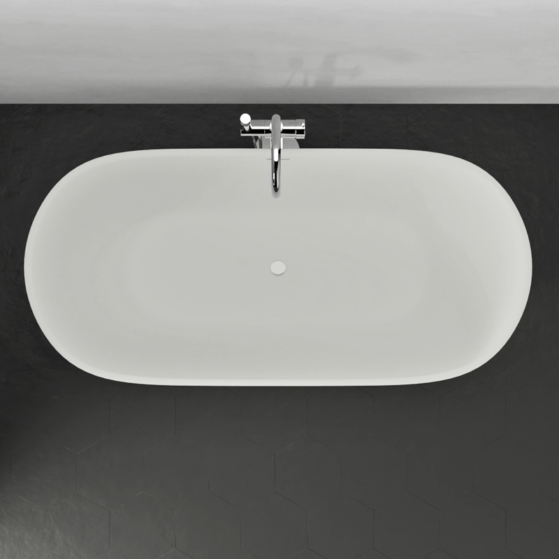 Magnus 132428 63" Algona Solid Surface Stone Resin Freestanding Bathtub