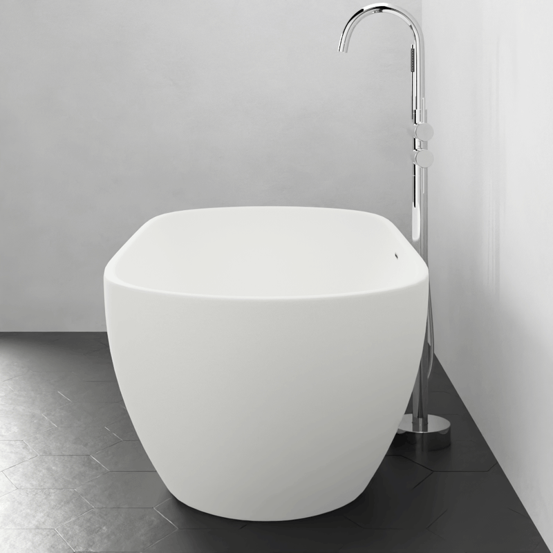 Magnus 132428 63" Algona Solid Surface Stone Resin Freestanding Bathtub