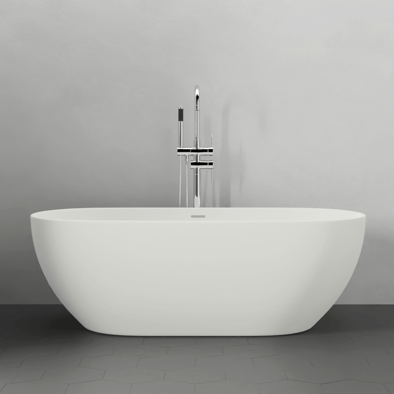 Magnus 132428 63" Algona Solid Surface Stone Resin Freestanding Bathtub