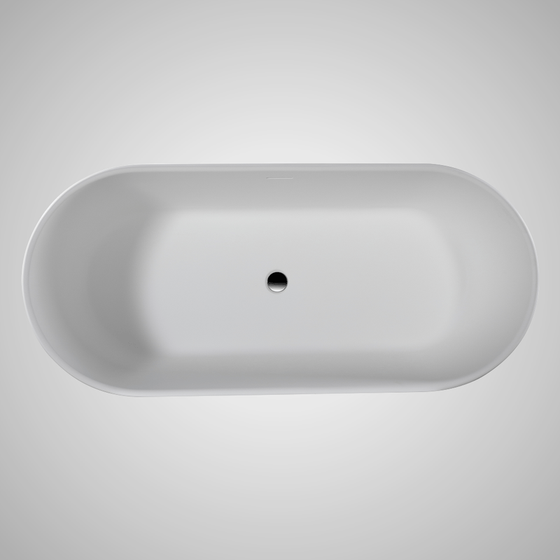 Magnus 137811 63" Vangeson Solid Surface Stone Resin Freestanding Pedestal Bathtub