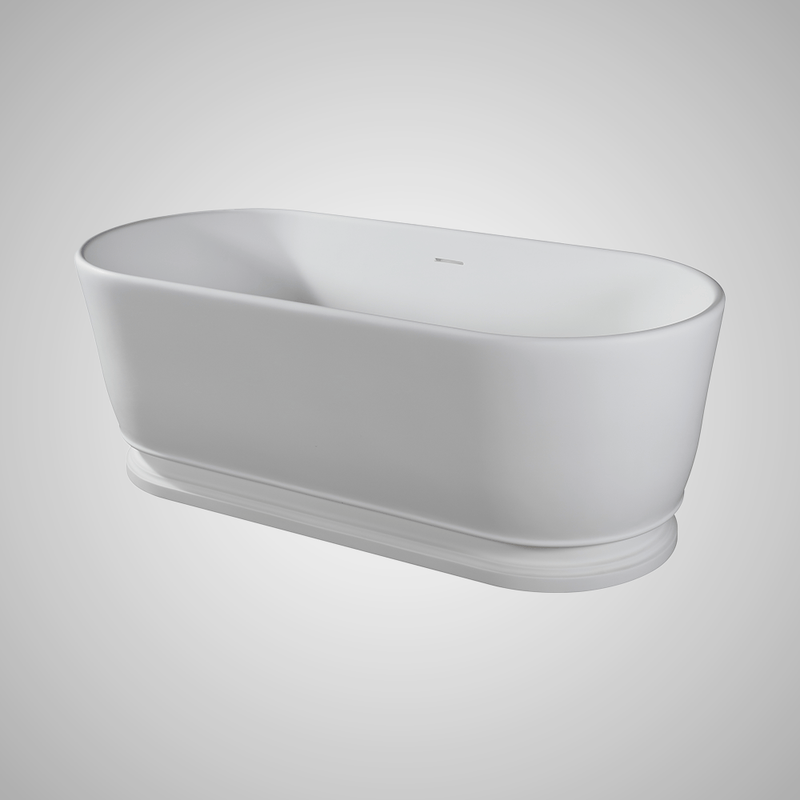 Magnus 137811 63" Vangeson Solid Surface Stone Resin Freestanding Pedestal Bathtub