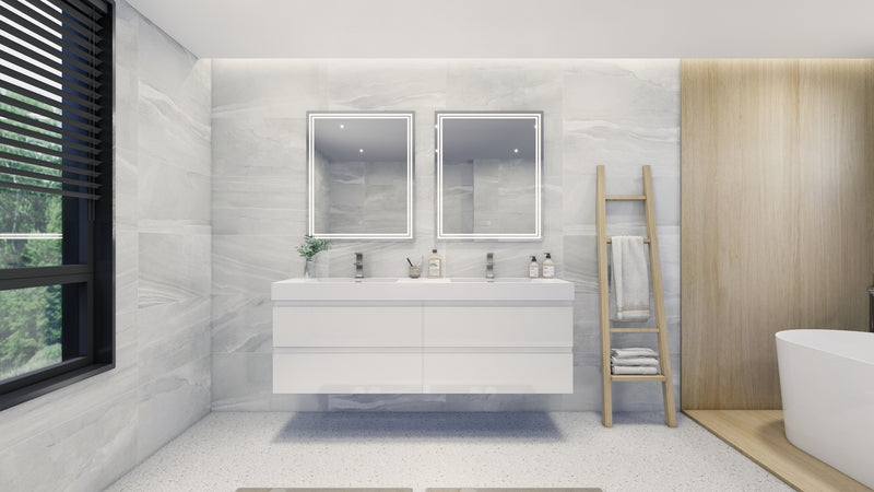 Moreno Bath FORTUNE72D Fortune 72" Floating Bathroom Vanity Set with Reinforced Acrylic Double Sink Top - view 11