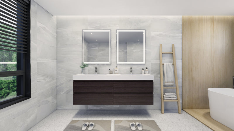Moreno Bath FORTUNE72D Fortune 72" Floating Bathroom Vanity Set with Reinforced Acrylic Double Sink Top - view 14
