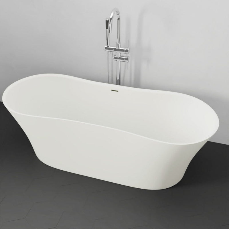 Magnus 132414 64" Standish Solid Surface Stone Resin Freestanding Bathtub