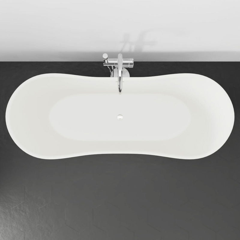 Magnus 132414 64" Standish Solid Surface Stone Resin Freestanding Bathtub