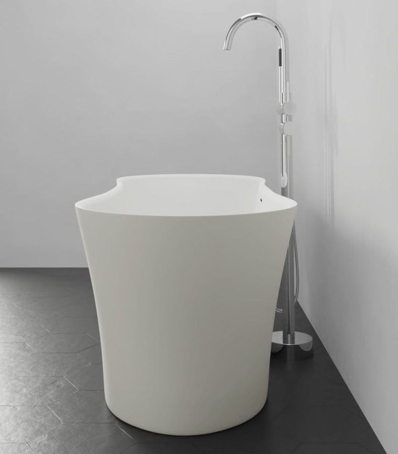Magnus 132414 64" Standish Solid Surface Stone Resin Freestanding Bathtub
