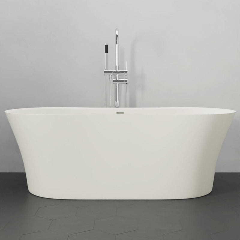 Magnus 132414 64" Standish Solid Surface Stone Resin Freestanding Bathtub