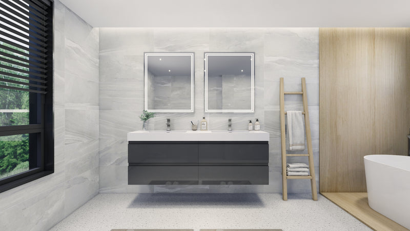Moreno Bath FORTUNE72D Fortune 72" Floating Bathroom Vanity Set with Reinforced Acrylic Double Sink Top - view 15