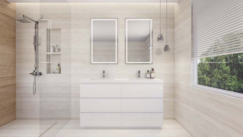 Moreno Bath FSANG60D Angeles 60" Freestanding Bathroom Vanity Set with Double Acrylic Sinks - view 11