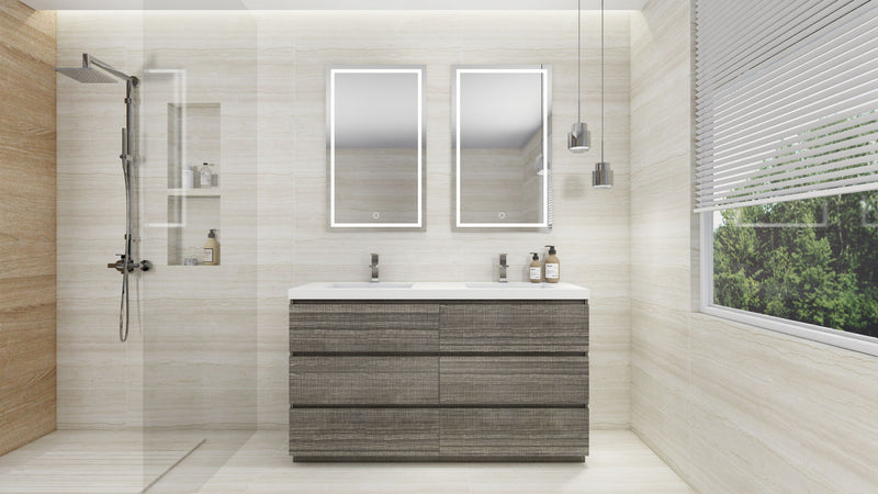 Moreno Bath FSANG60D Angeles 60" Freestanding Bathroom Vanity Set with Double Acrylic Sinks - view 12