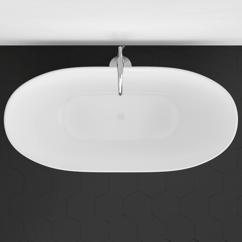 Magnus 110074 65" Gage Solid Surface Stone Resin Freestanding Bathtub