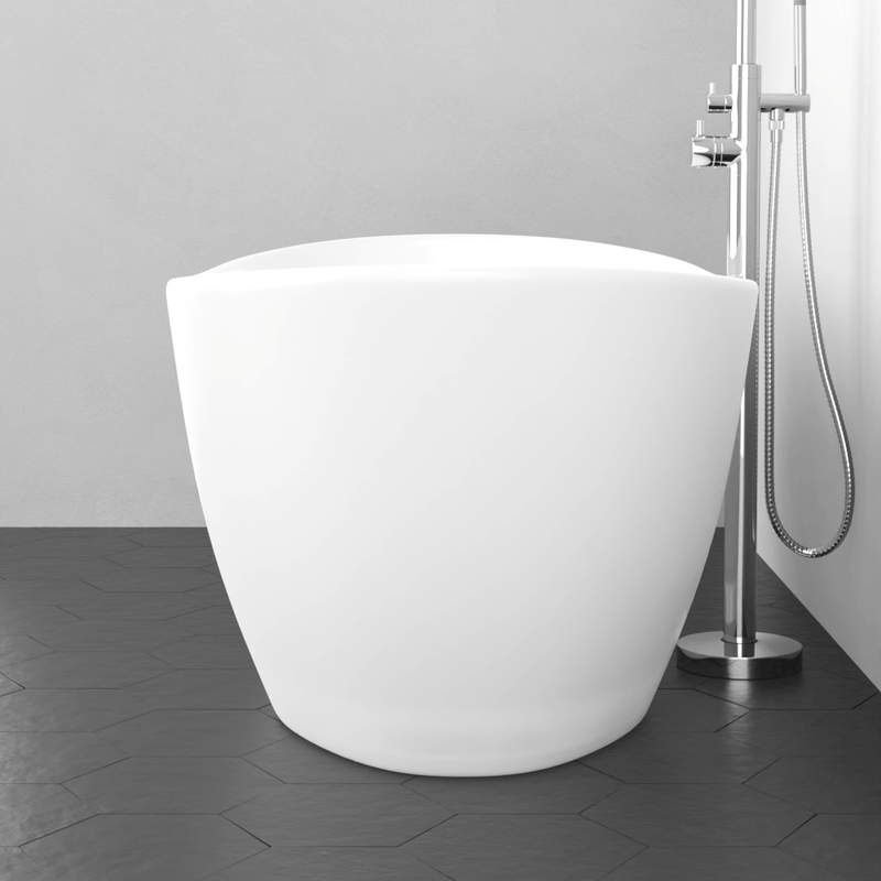 Magnus 110074 65" Gage Solid Surface Stone Resin Freestanding Bathtub