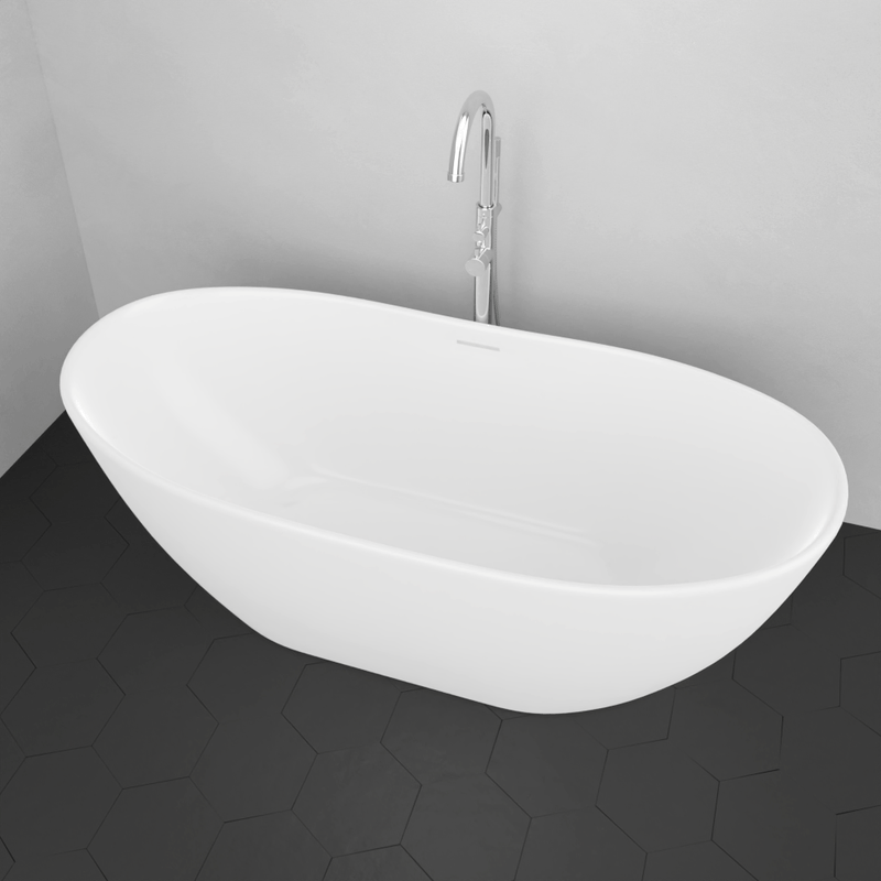 Magnus 110074 65" Gage Solid Surface Stone Resin Freestanding Bathtub