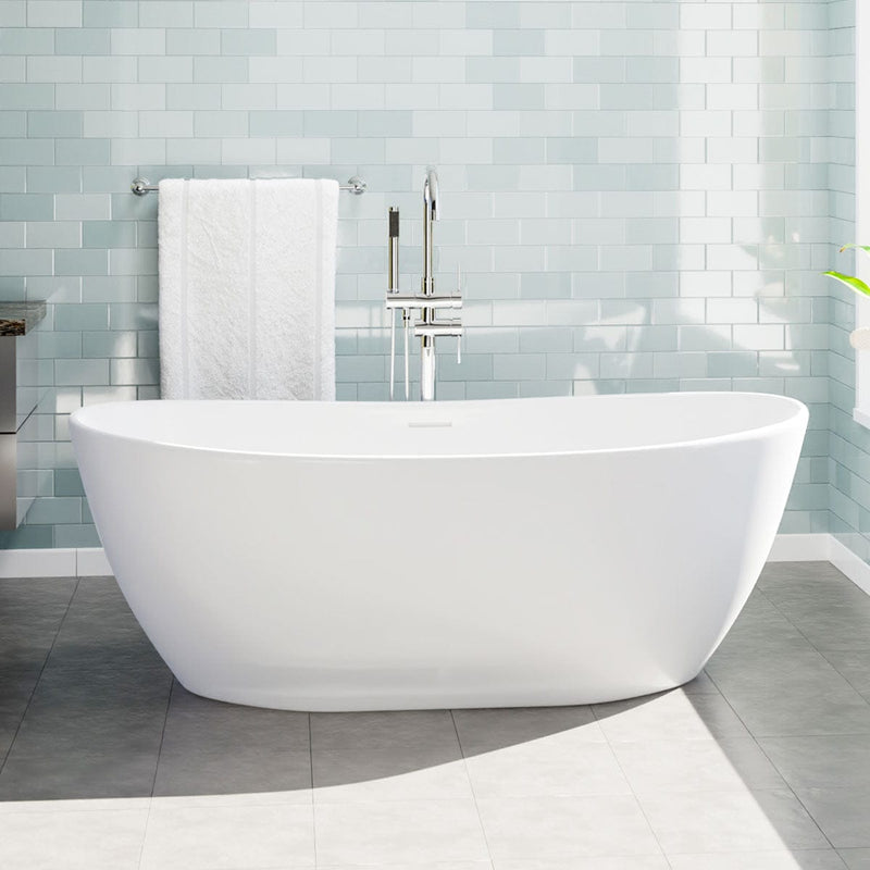 Magnus 110074 65" Gage Solid Surface Stone Resin Freestanding Bathtub