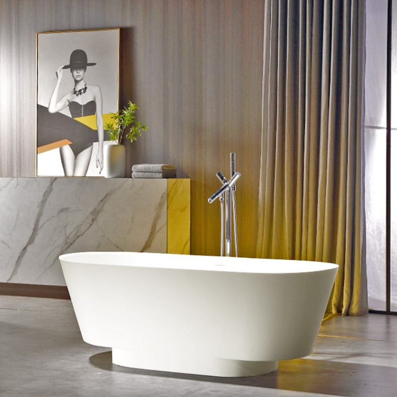 Magnus 132430 65" Tama Solid Surface Stone Resin Freestanding Bathtub