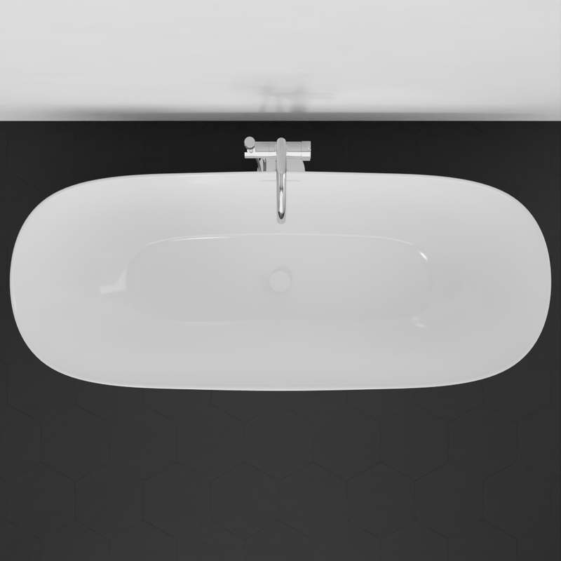 Magnus 141019 65" Yipsen Solid Surface Stone Resin Freestanding Bathtub