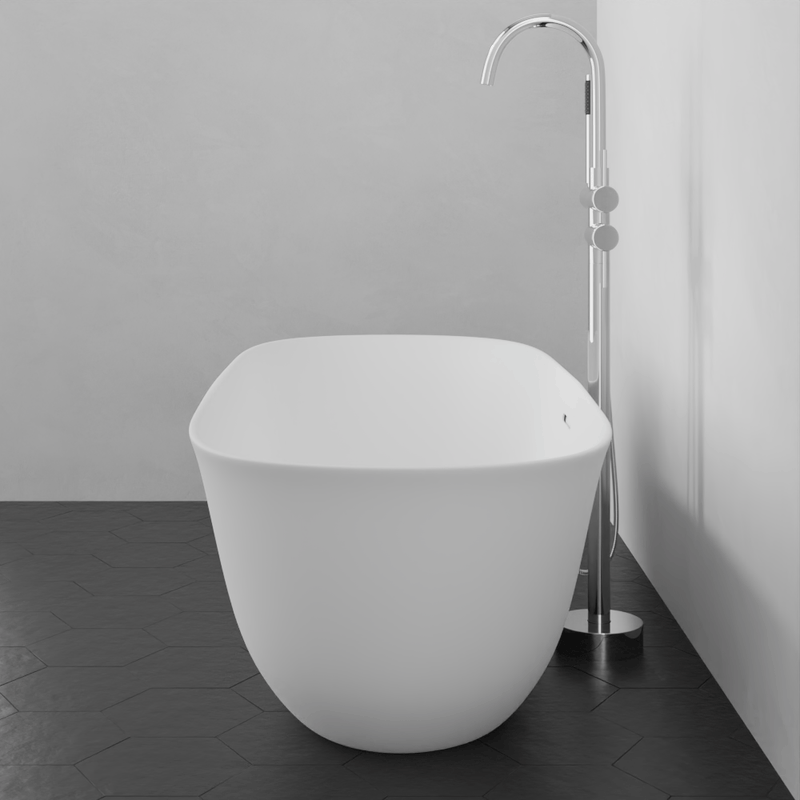 Magnus 141019 65" Yipsen Solid Surface Stone Resin Freestanding Bathtub