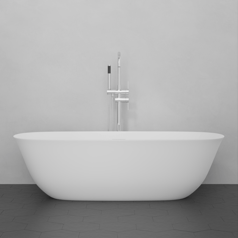 Magnus 141019 65" Yipsen Solid Surface Stone Resin Freestanding Bathtub