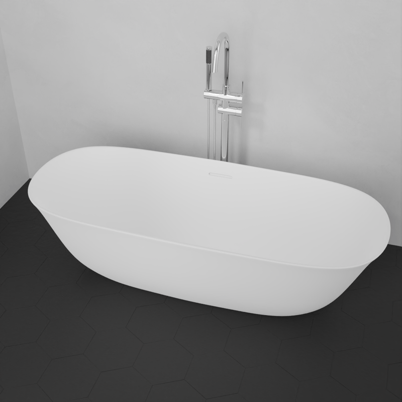 Magnus 141019 65" Yipsen Solid Surface Stone Resin Freestanding Bathtub