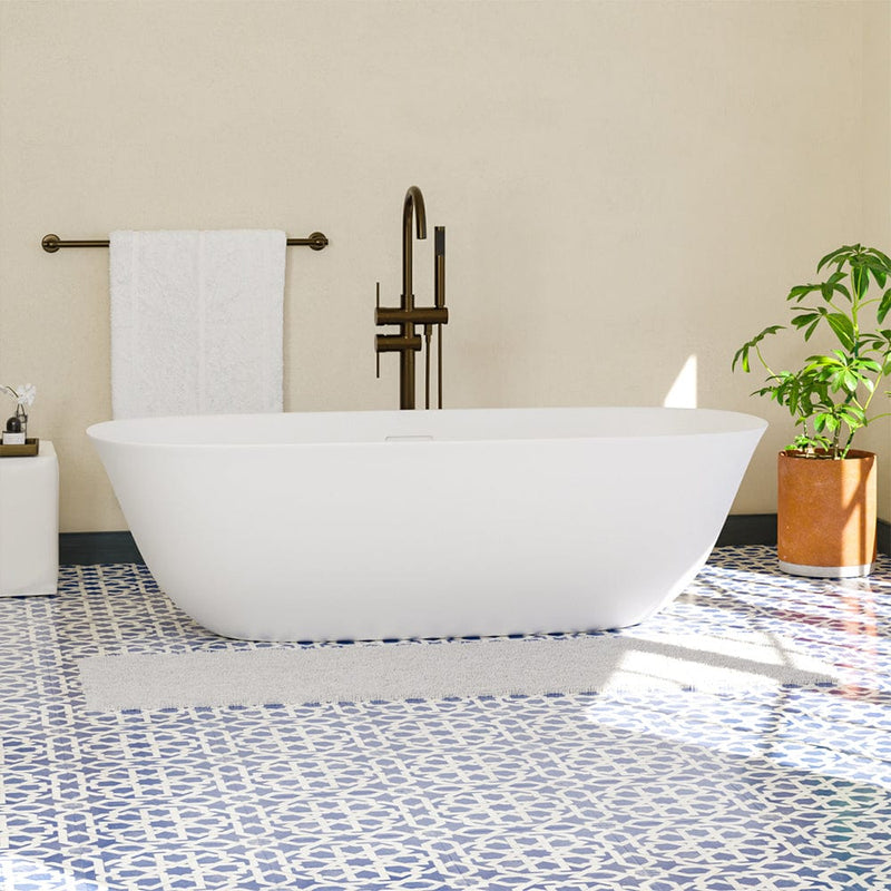 Magnus 141019 65" Yipsen Solid Surface Stone Resin Freestanding Bathtub