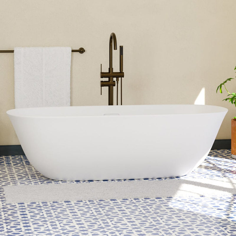 Magnus 141019 65" Yipsen Solid Surface Stone Resin Freestanding Bathtub