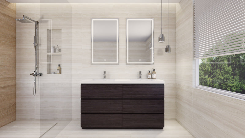 Moreno Bath FSANG60D Angeles 60" Freestanding Bathroom Vanity Set with Double Acrylic Sinks - view 14