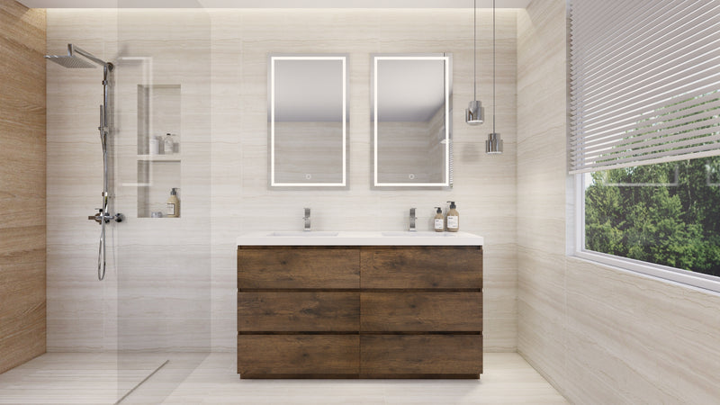Moreno Bath FSANG60D Angeles 60" Freestanding Bathroom Vanity Set with Double Acrylic Sinks - view 16
