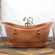 Magnus 109953 66" Arcadia Copper Double-Slipper Roll-Top Pedestal Tub