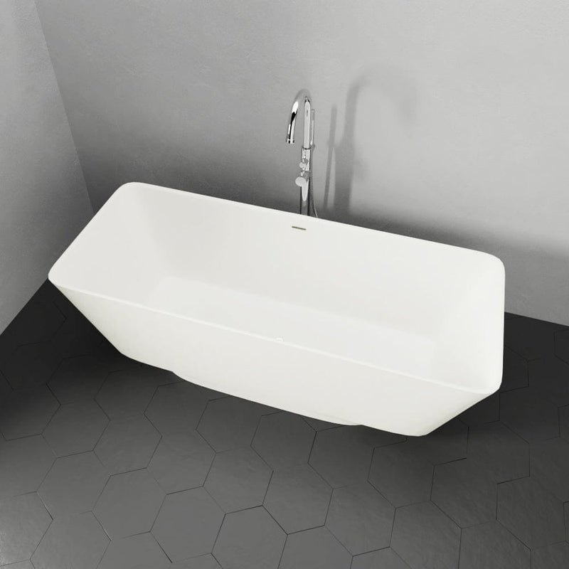 Magnus 132432 66" Avoca Solid Surface Stone Resin Freestanding Bathtub