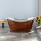 Magnus 109951 66" Findley Copper Double-Slipper Roll-Top Pedestal Tub - Nickel Interior