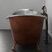 Magnus 139031 66" Forhaster Antique Copper Clawfoot Double-Slipper Tub - Nickel Interior - view 5