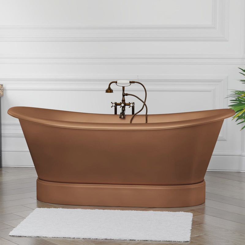 Magnus 139012 66" Gardena Copper Double-Slipper Roll-Top Pedestal Tub