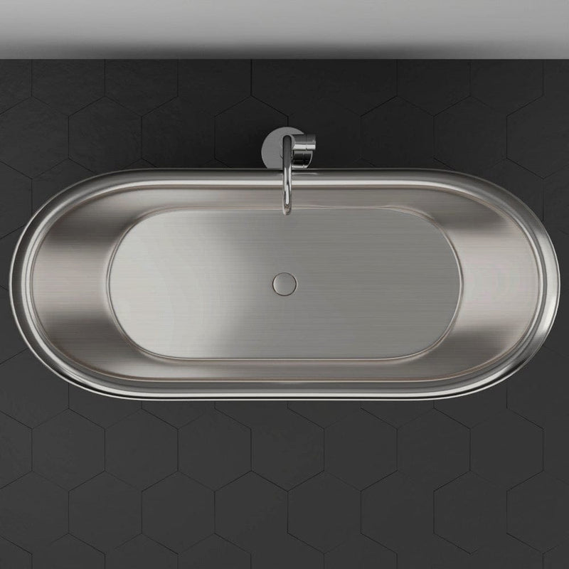 Magnus 157427 66" Heis Double Slipper Copper Pedestal Tub - Satin Nickel