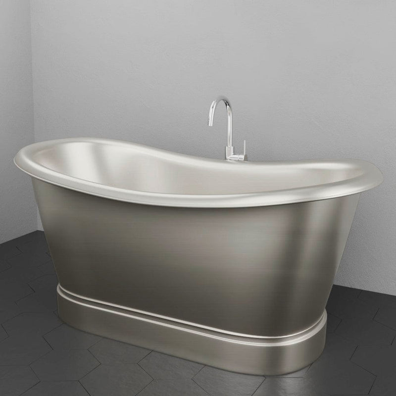 Magnus 157427 66" Heis Double Slipper Copper Pedestal Tub - Satin Nickel