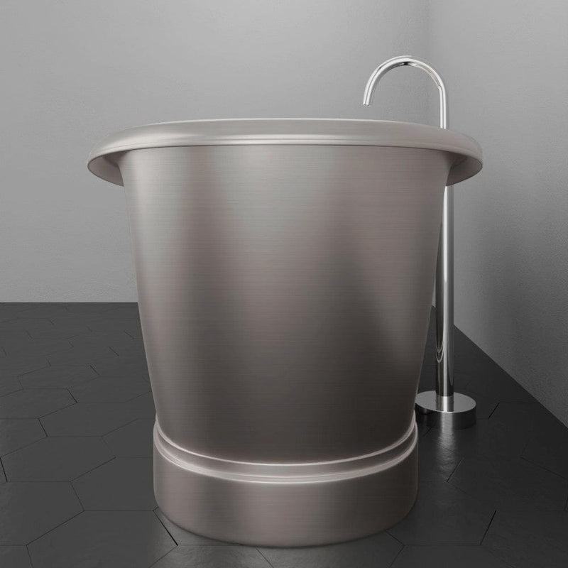 Magnus 157427 66" Heis Double Slipper Copper Pedestal Tub - Satin Nickel
