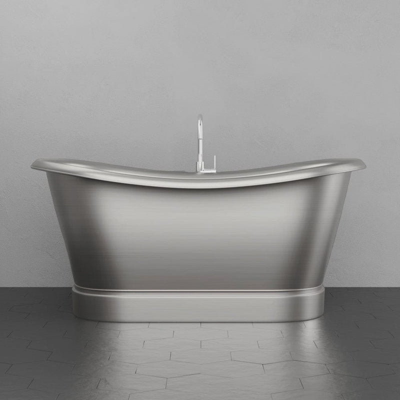 Magnus 157427 66" Heis Double Slipper Copper Pedestal Tub - Satin Nickel