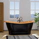 Magnus 139006 66" Kalida Antique Black Copper Double-Slipper Roll-Top Pedestal Tub - Polished Interior