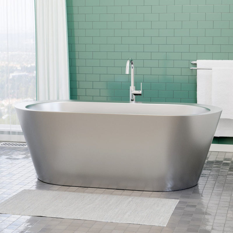 Magnus 158089 66" Landon Double Walled Stainless Steel Freestanding Tub
