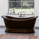 Magnus 129073 66" Lutts Copper Double-Slipper Roll-Top Pedestal Tub