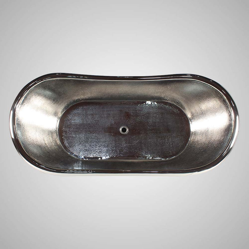 Magnus 139015 66" Pomona Copper Double-Slipper Mosaic Nickel-Plated Tub - view 4