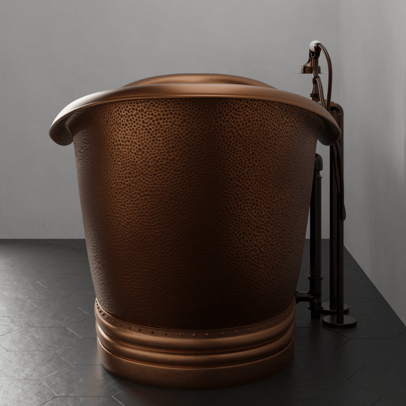 Magnus 109949 66" Vista Copper Double-Slipper Roll-Top Pedestal Tub - view 4