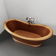 Magnus 109949 66" Vista Copper Double-Slipper Roll-Top Pedestal Tub - view 3
