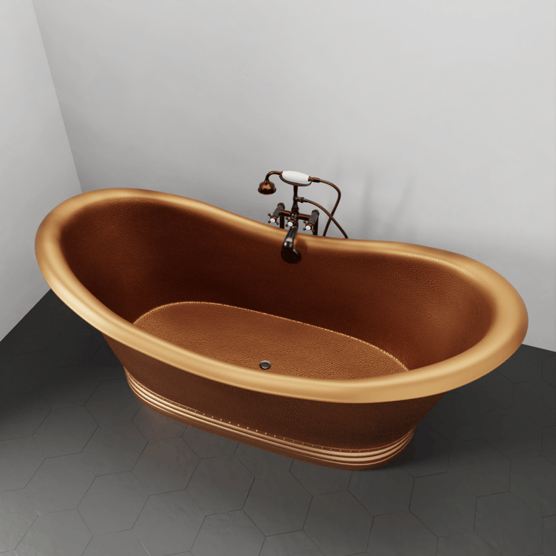 Magnus 109949 66" Vista Copper Double-Slipper Roll-Top Pedestal Tub - view 3