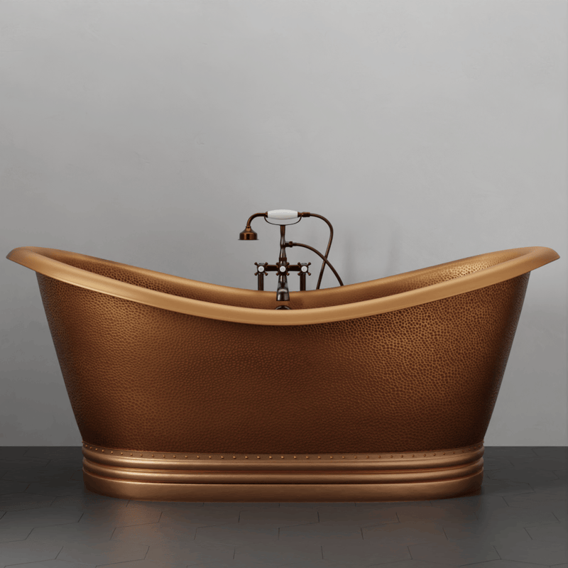 Magnus 109949 66" Vista Copper Double-Slipper Roll-Top Pedestal Tub - view 2