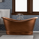 Magnus 109949 66" Vista Copper Double-Slipper Roll-Top Pedestal Tub