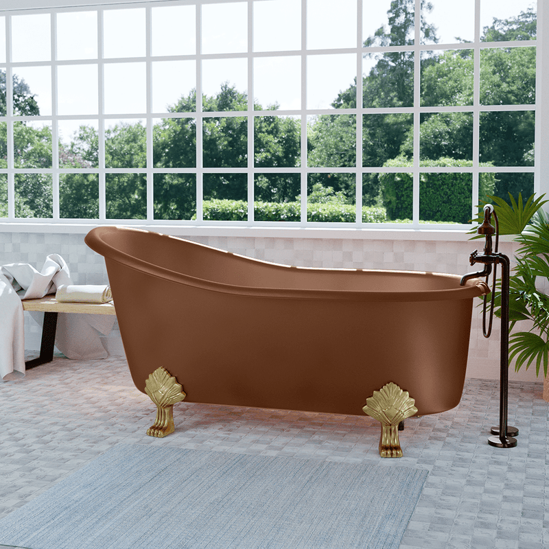 Magnus 117093 67" Allons Copper Slipper Clawfoot Tub - Lion Feet - view 2