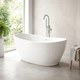 Magnus 156820 67" Extra Wide Bandon Solid Surface Stone Resin Freestanding Bathtub
