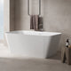 Magnus 156822 67" Extra Wide Bazel Solid Surface Stone Resin Freestanding Bathtub