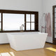 Magnus 157053 67" Extra Wide/Extra Deep Asher Acrylic Rectangular Freestanding Tub with Insulation